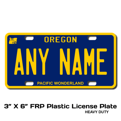 Personalized Oregon 3 X 6 Plastic License Plate 