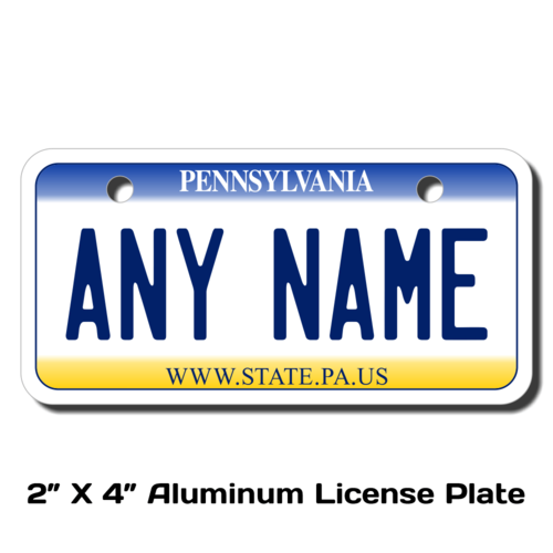 Personalized Pennsylvania 2 X 4 License Plate  