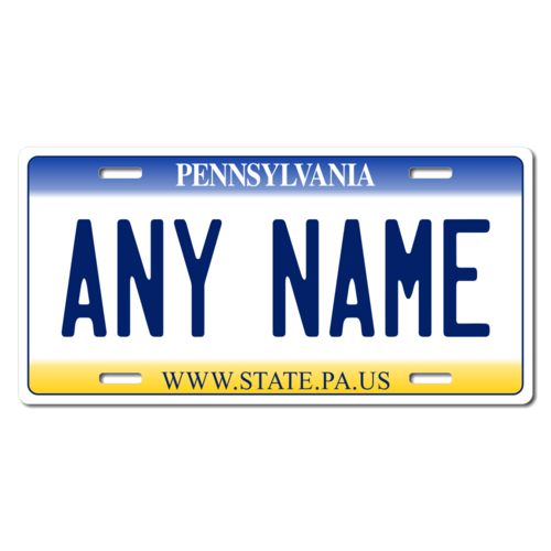 Personalized Pennsylvania License Plate for Bicycles, Kid's Bikes, Carts, Cars or Trucks