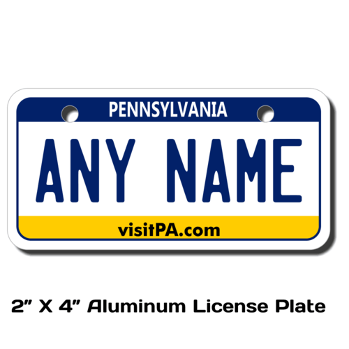 Personalized Pennsylvania 2 X 4 License Plate 