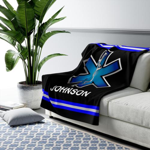 Paramedic EMS EMT Personalized Sherpa Fleece Blanket - Warm Cozy Personalized - Free Shipping