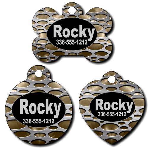 Personalized Metal Background Pet Tag for Dogs and Cats