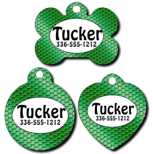 Personalized Green Wire Pet Tag for Dogs and Cats