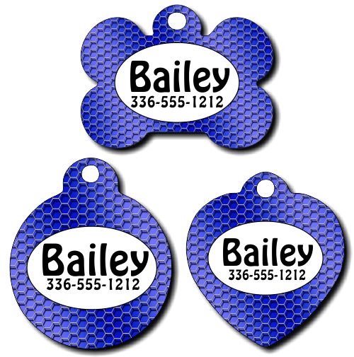 Personalized Blue Wire Pet Tag for Dogs and Cats