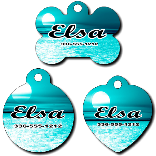 Personalized Sunset Background Pet Tag for Dogs and Cats