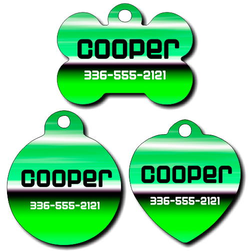 Personalized Green Pet Tag for Dogs and Cats 