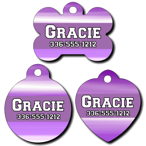 Personalized Purple Pet Tag for Dogs and Cats