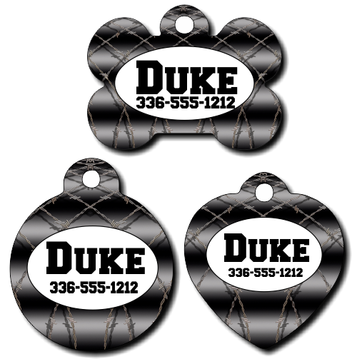 Personalized Black Barbiwire Pet Tag for Dogs and Cats