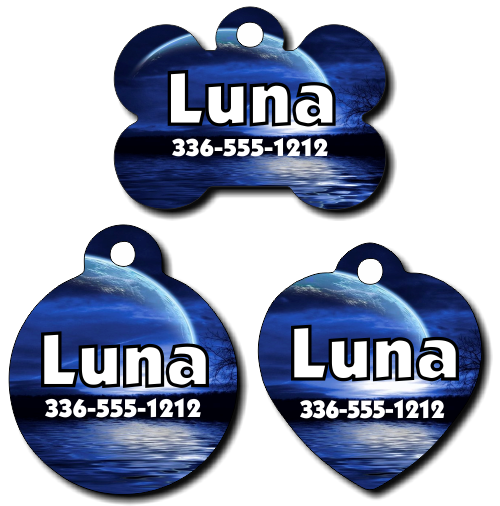 Personalized Blue Moon Pet Tag for Dogs and Cats