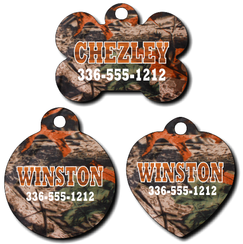Personalized Leaf Camouflage Pet Tag for Dogs and Cats