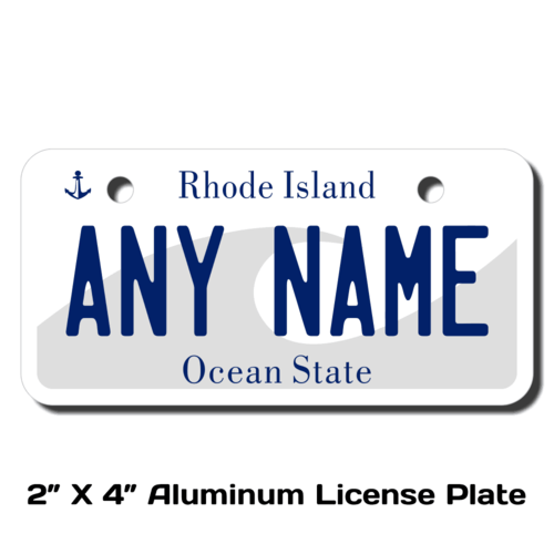 Personalized Rhode Island 2 X 4 License Plate