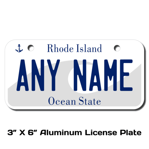 Personalized Rhode Island 3 X 6 License Plate 