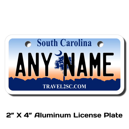 Personalized South Carolina 2 X 4 License Plate 