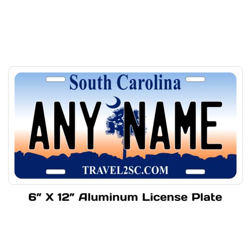 Personalized South Carolina 6 X 12 License Plate     