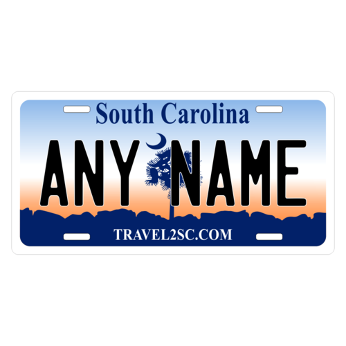 Personalized South Carolina License Plate for Bicycles, Kid's Bikes, Carts, Cars or Trucks