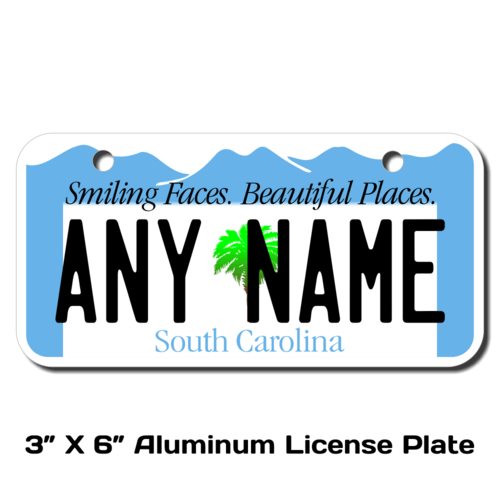 Personalized South Carolina 3 X 6 License Plate