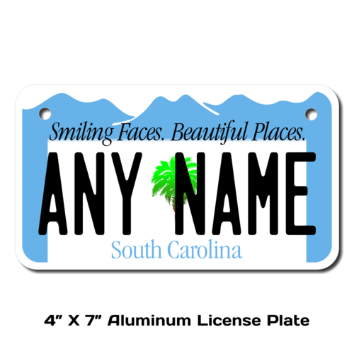 Personalized South Carolina 4 X 7 License Plate