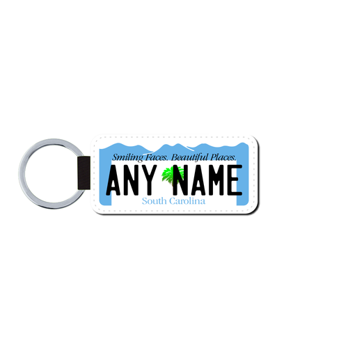 Personalized South Carolina 1.5 X 3 Key Ring License Plate 