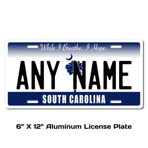 Personalized South Carolina 6 X 12 License Plate  