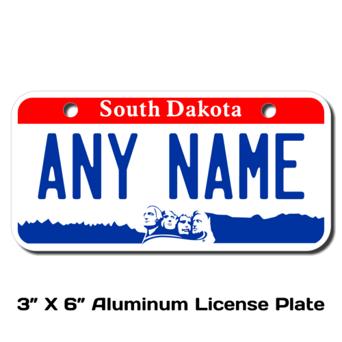 Personalized South Dakota 3 X 6 License Plate 