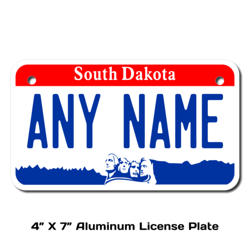 Personalized South Dakota 4 X 7 License Plate