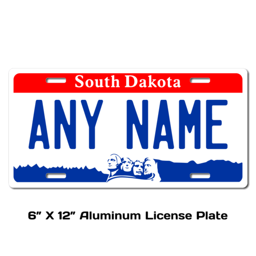Personalized South Dakota 6 X 12 License Plate    