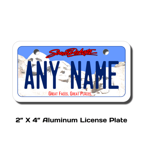 Personalized South Dakota 2 X 4 License Plate 
