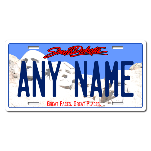 Personalized South Dakota License Plate for Bicycles, Kid's Bikes, Carts, Cars or Trucks Version 2