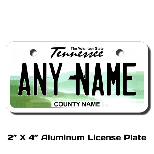 Personalized Tennessee 2 X 4 License Plate 