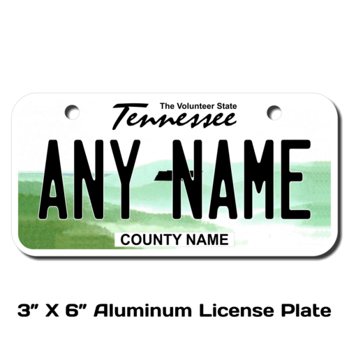 Personalized Tennessee 3 X 6 License Plate 