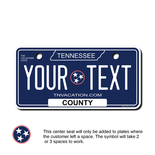 Personalized Tennessee 2 X 4 License Plate  