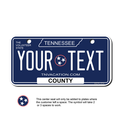 Personalized Tennessee 3 X 6 License Plate 