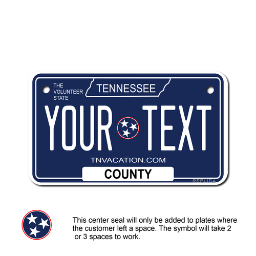 Personalized Tennessee 4 X 7 License Plate