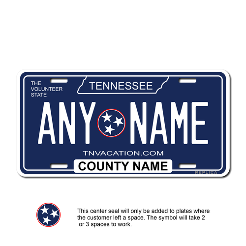 Personalized Tennessee License Plate for Bicycles, Kid's Bikes, Carts, Cars or Trucks