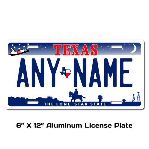 Personalized Texas 6 X 12 License Plate     