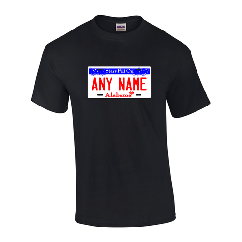 Personalized Alabama License Plate T-shirt Adult and Youth Sizes Version 1