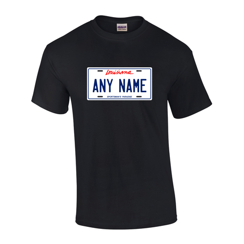 Personalized Louisiana License Plate T-shirt Adult and Youth Sizes Version 1