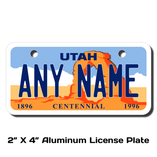 Personalized Utah 2 X 4 License Plate  