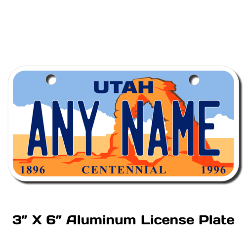 Personalized Utah 3 X 6 License Plate 