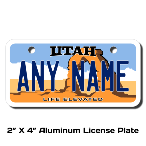 Personalized Utah 2 X 4 License Plate 