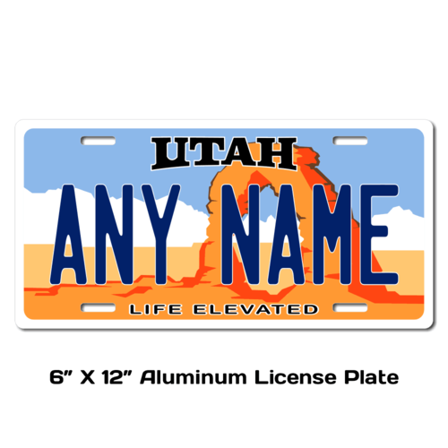 Personalized Utah 6 X 12 License Plate    