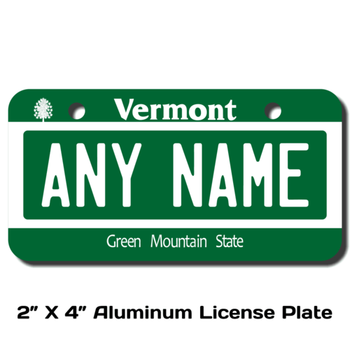 Personalized Vermont 2 X 4 License Plate 