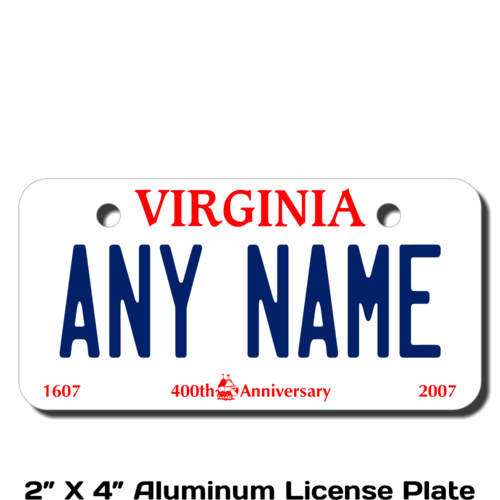 Personalized Virginia 2 X 4 License Plate