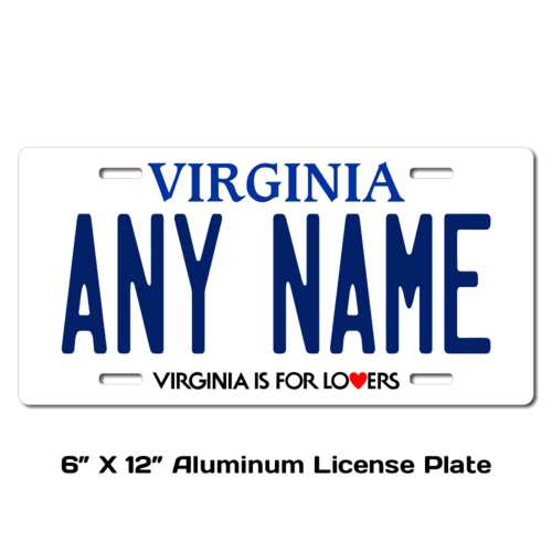 Personalized Virginia 6 X 12 License Plate  