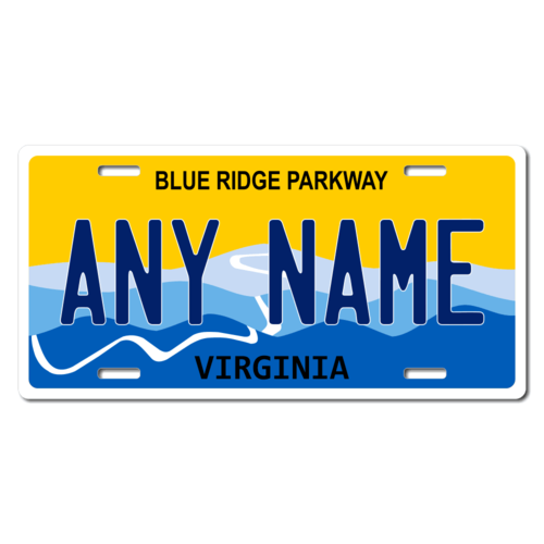 Personalized Virginia License Plate for Bicycles, Kid's Bikes, Carts, Cars or Trucks Version 2