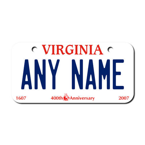 Personalized Virginia 3 X 6 License Plate 