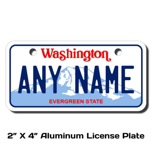 Personalized Washington 2 X 4 License Plate 