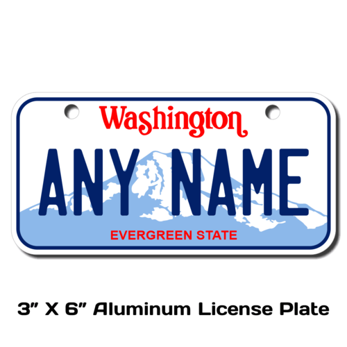 Personalized Washington 3 X 6 License Plate 