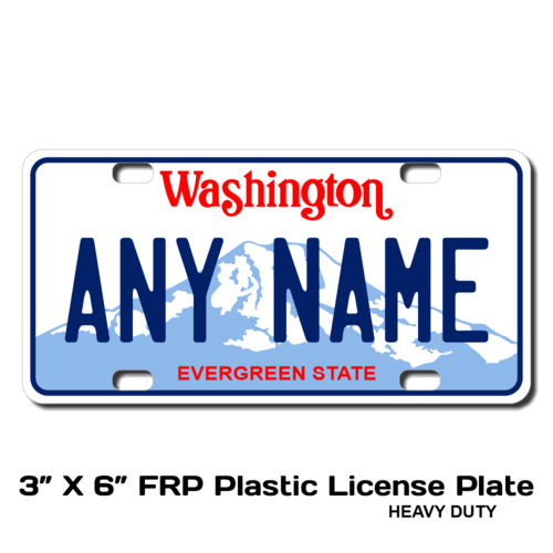 Personalized Washington 3 X 6 Plastic License Plate 