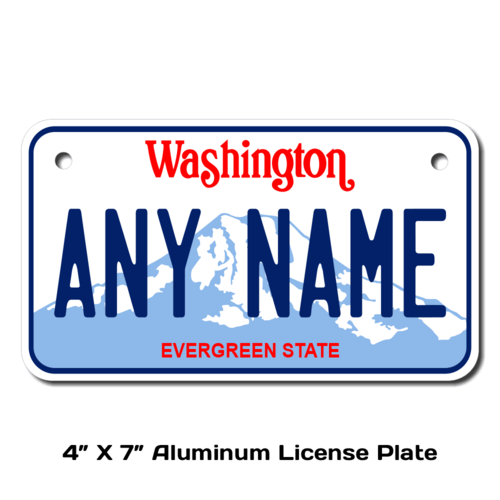 Personalized Washington 4 X 7 License Plate